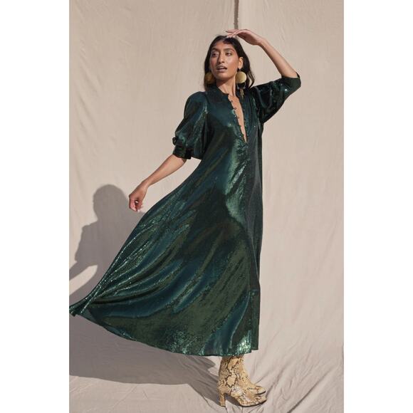 Jen's Pirate Booty Dresses & Skirts - NWT Jen's Pirate Booty Green Saloon Constellation Sequin Maxi Dress Size Large